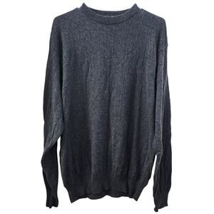 I LEVRIERI Vintage Cashmere Silk Blend Cable Knit Sweater L Navy Cozycore Fall